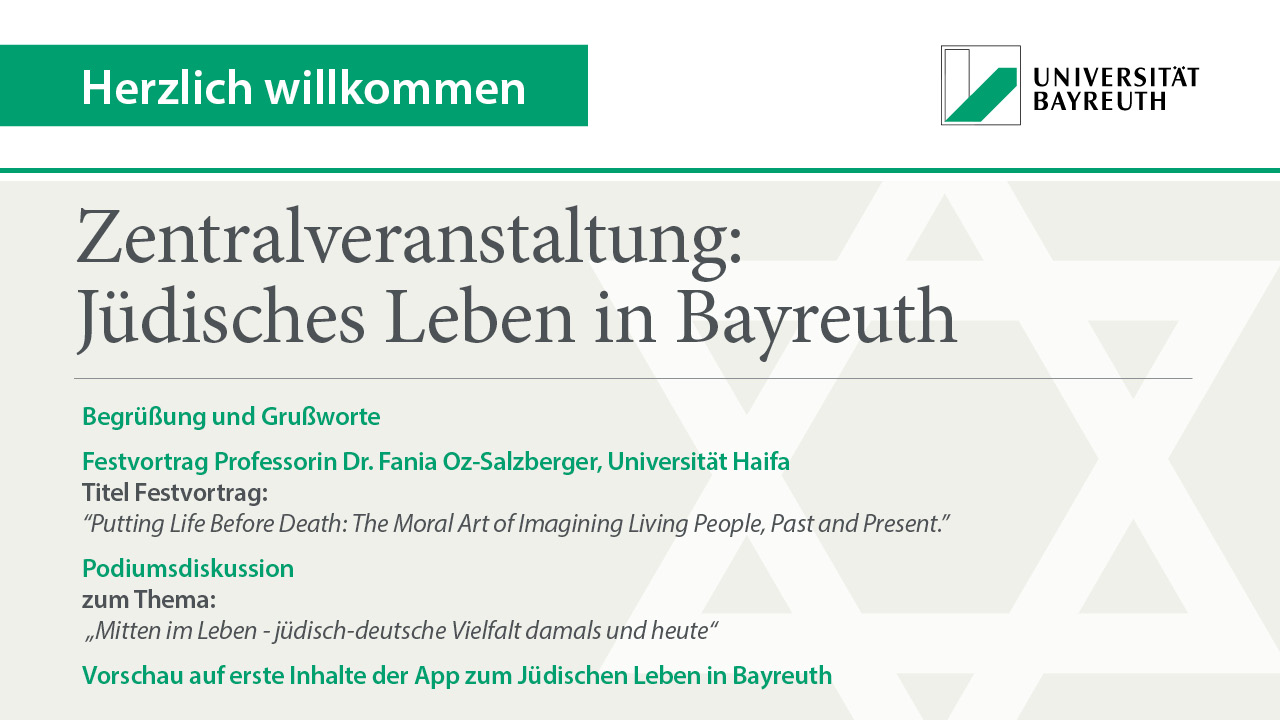 Plakat zur Zentralveranstaltung Jüdisches Leben in Bayreuth